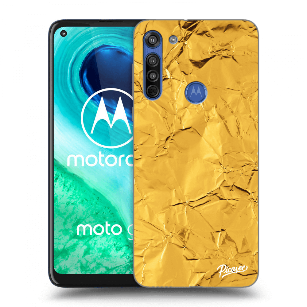 Picasee silikonowe przeźroczyste etui na Motorola Moto G8 - Gold