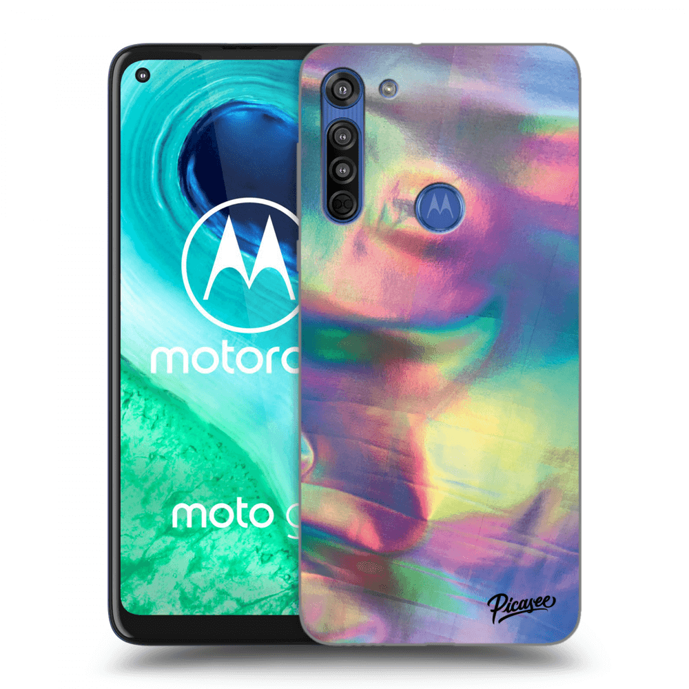 Picasee silikonowe czarne etui na Motorola Moto G8 - Holo