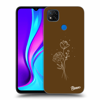 Etui na Xiaomi Redmi 9C - Brown flowers