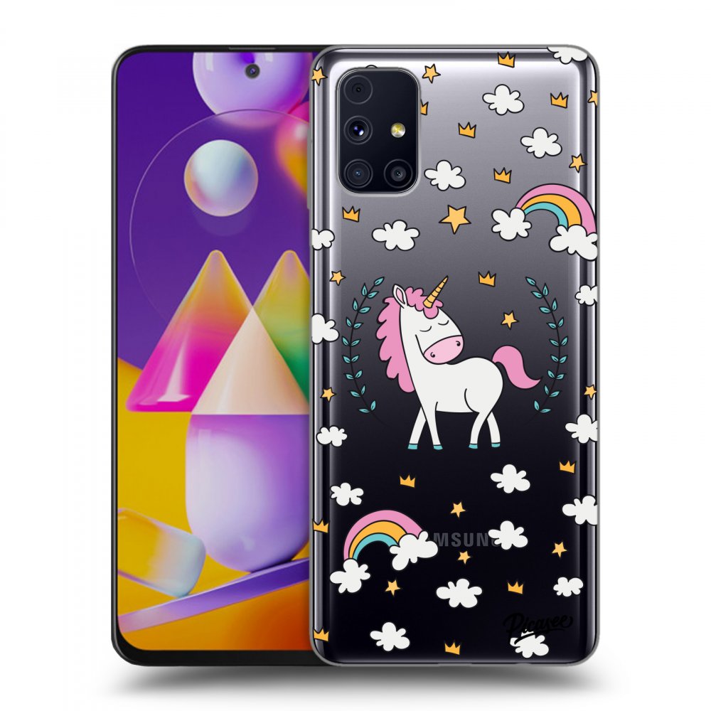 Picasee silikonowe przeźroczyste etui na Samsung Galaxy M31s - Unicorn star heaven
