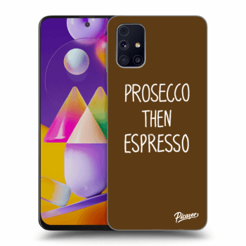 Picasee silikonowe czarne etui na Samsung Galaxy M31s - Prosecco then espresso