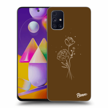Picasee silikonowe przeźroczyste etui na Samsung Galaxy M31s - Brown flowers