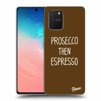 Picasee silikonowe czarne etui na Samsung Galaxy S10 Lite - Prosecco then espresso