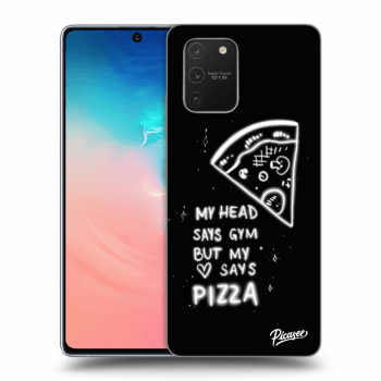 Picasee silikonowe czarne etui na Samsung Galaxy S10 Lite - Pizza