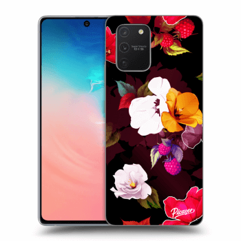 Picasee silikonowe czarne etui na Samsung Galaxy S10 Lite - Flowers and Berries