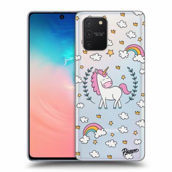 Picasee silikonowe przeźroczyste etui na Samsung Galaxy S10 Lite - Unicorn star heaven