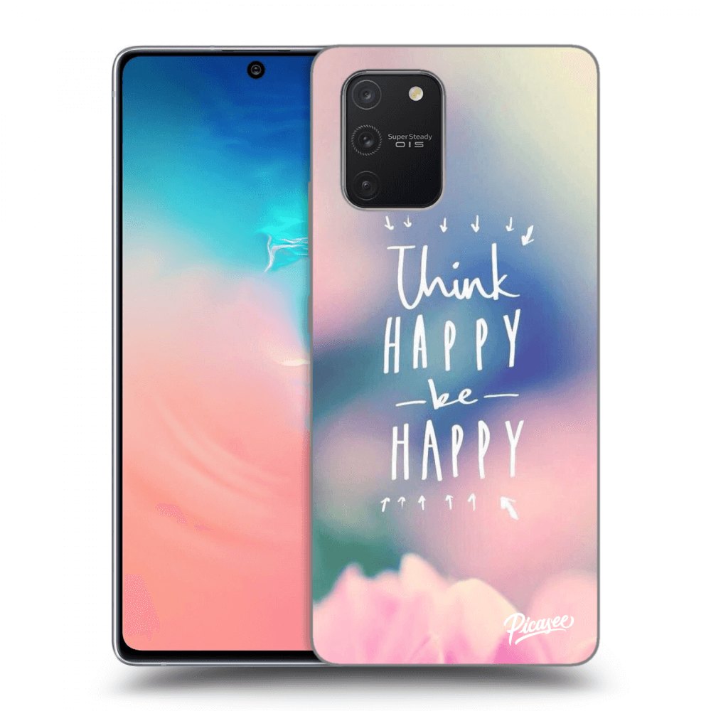 Picasee silikonowe czarne etui na Samsung Galaxy S10 Lite - Think happy be happy