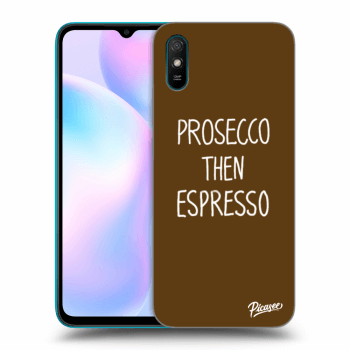 Picasee silikonowe czarne etui na Xiaomi Redmi 9A - Prosecco then espresso