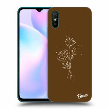 Etui na Xiaomi Redmi 9A - Brown flowers