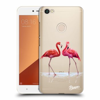 Picasee plastikowe przezroczyste etui do Xiaomi Redmi Note 5A Prime - Flamingos couple