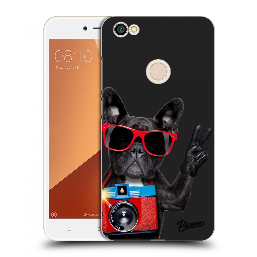 Picasee plastikowe czarne etui do Xiaomi Redmi Note 5A Prime - French Bulldog