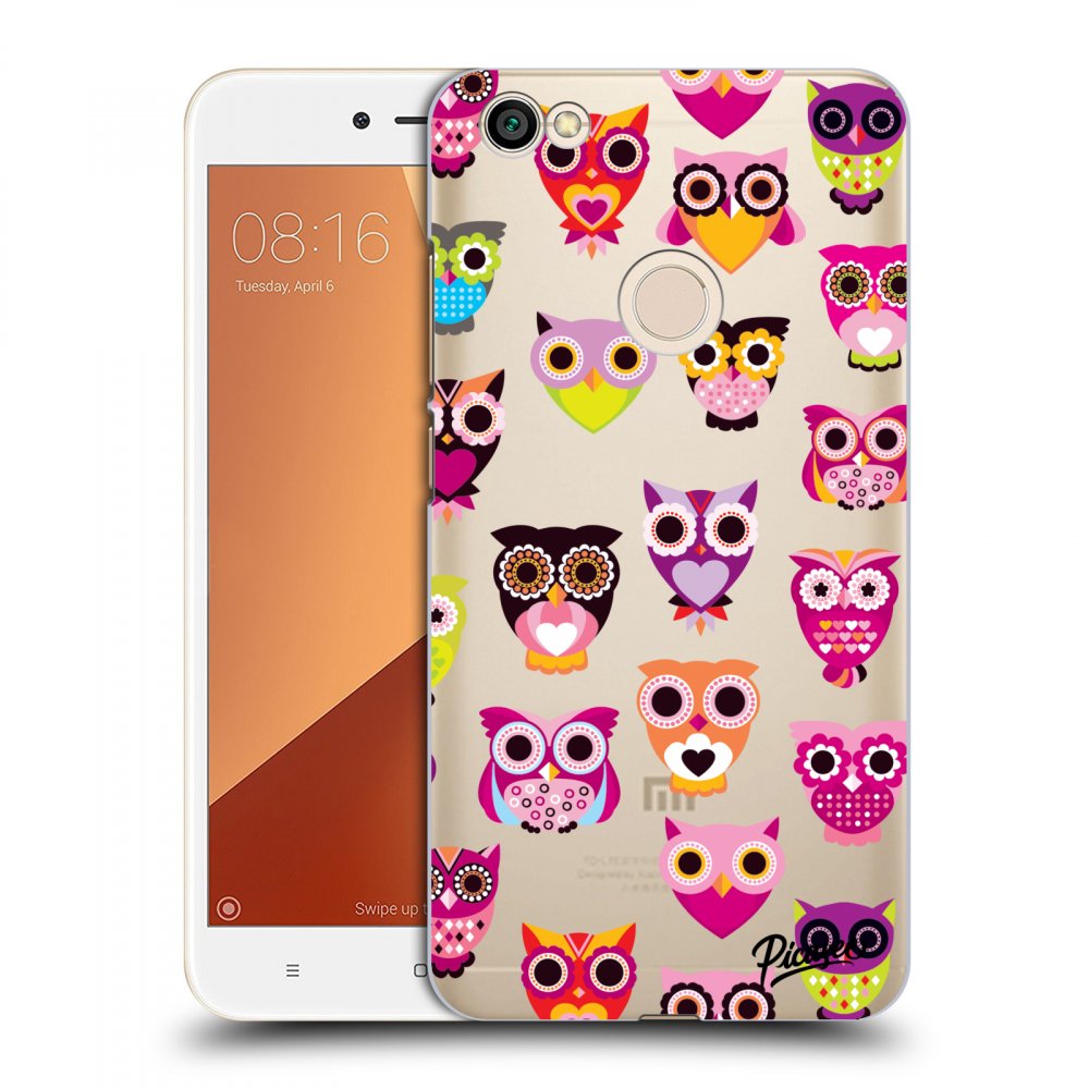 Picasee silikonowe przeźroczyste etui na Xiaomi Redmi Note 5A Prime - Owls