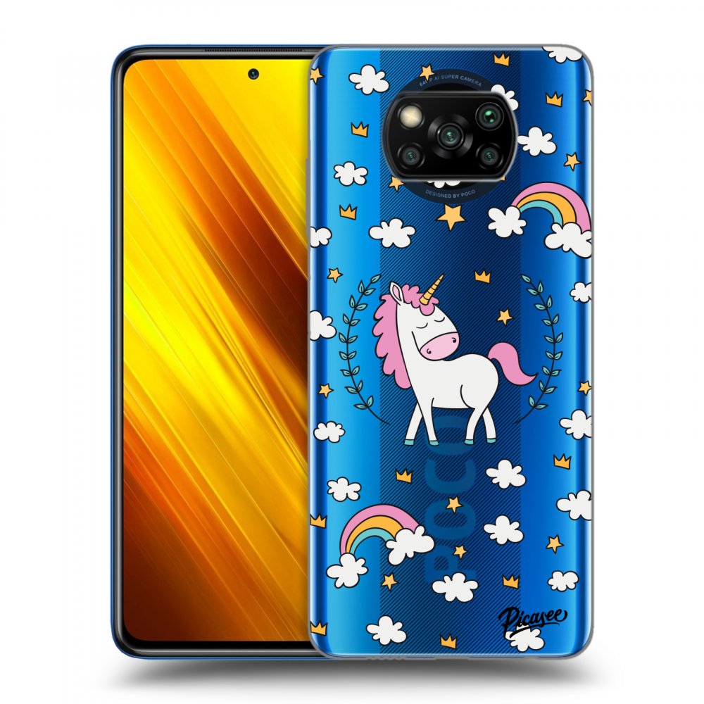 Picasee silikonowe przeźroczyste etui na Xiaomi Poco X3 - Unicorn star heaven