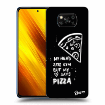 Picasee silikonowe czarne etui na Xiaomi Poco X3 - Pizza