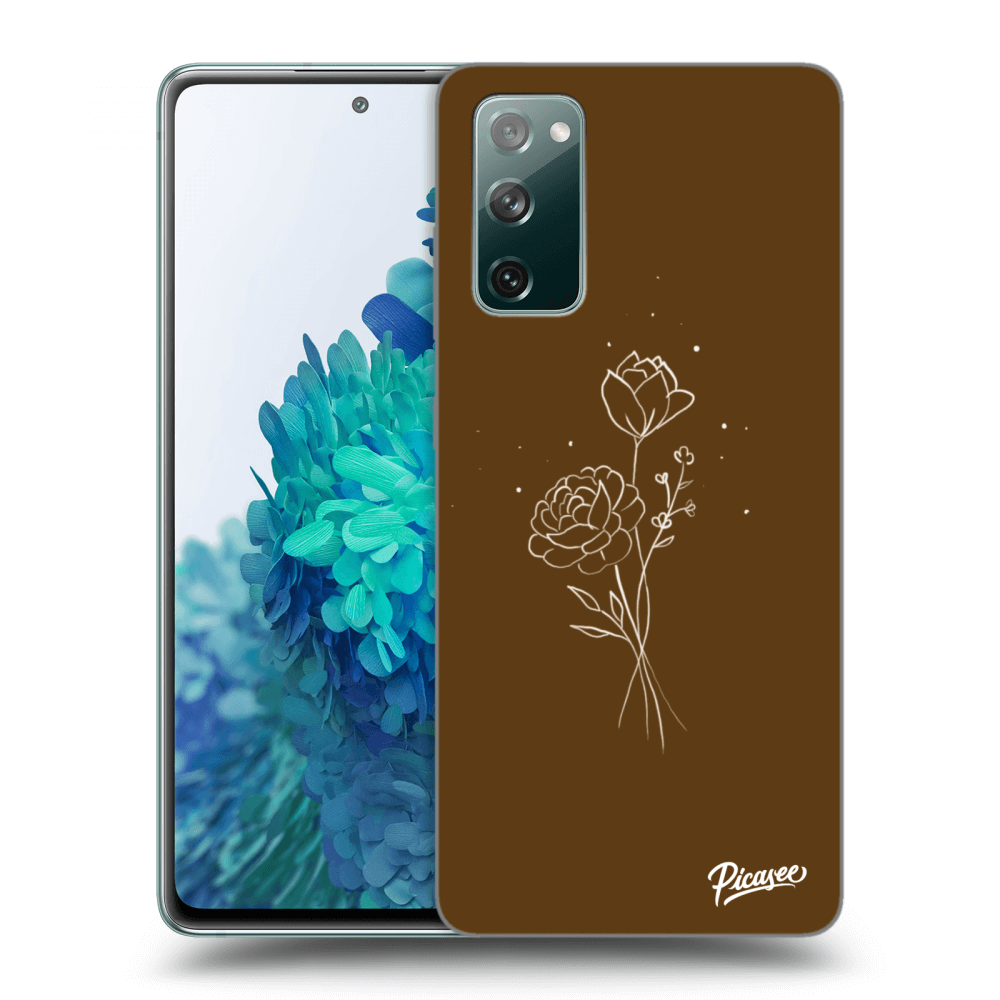 Picasee silikonowe przeźroczyste etui na Samsung Galaxy S20 FE - Brown flowers