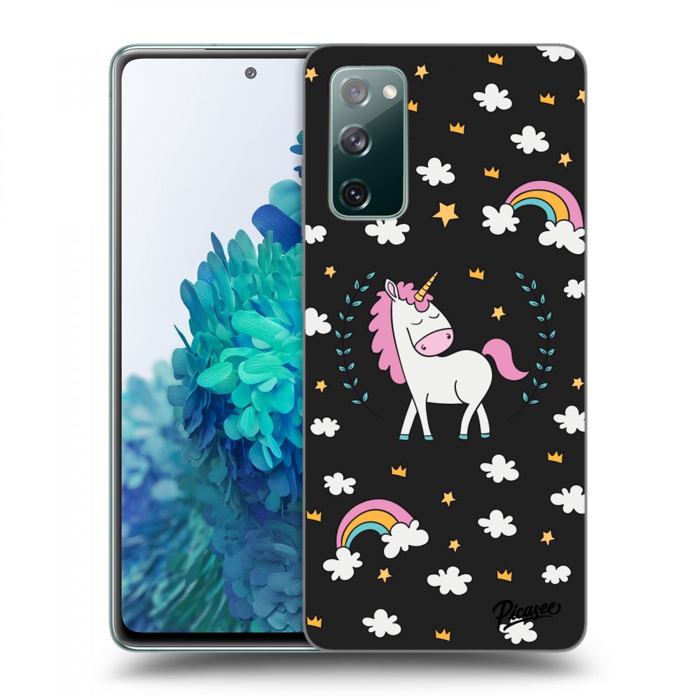 Picasee silikonowe czarne etui na Samsung Galaxy S20 FE - Unicorn star heaven