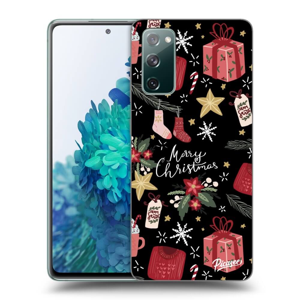 Picasee silikonowe czarne etui na Samsung Galaxy S20 FE - Christmas