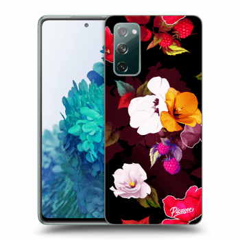 Picasee silikonowe czarne etui na Samsung Galaxy S20 FE - Flowers and Berries