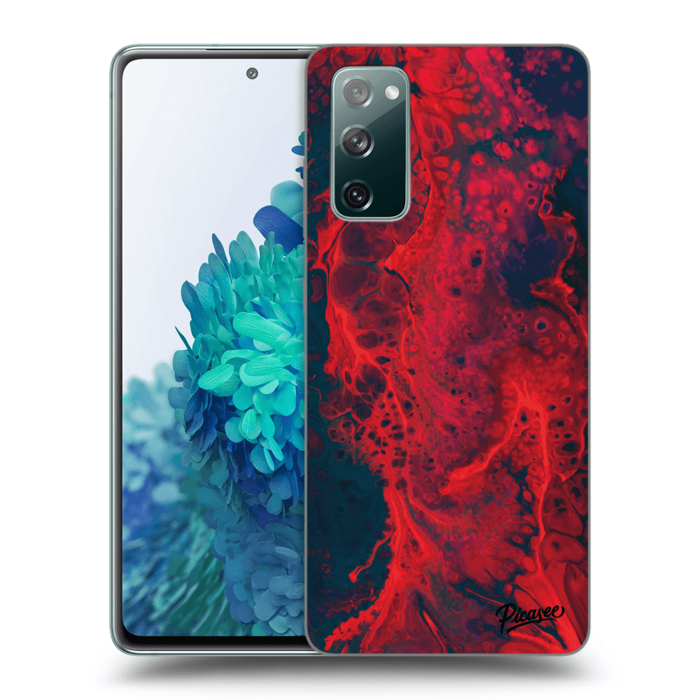 Picasee silikonowe czarne etui na Samsung Galaxy S20 FE - Organic red