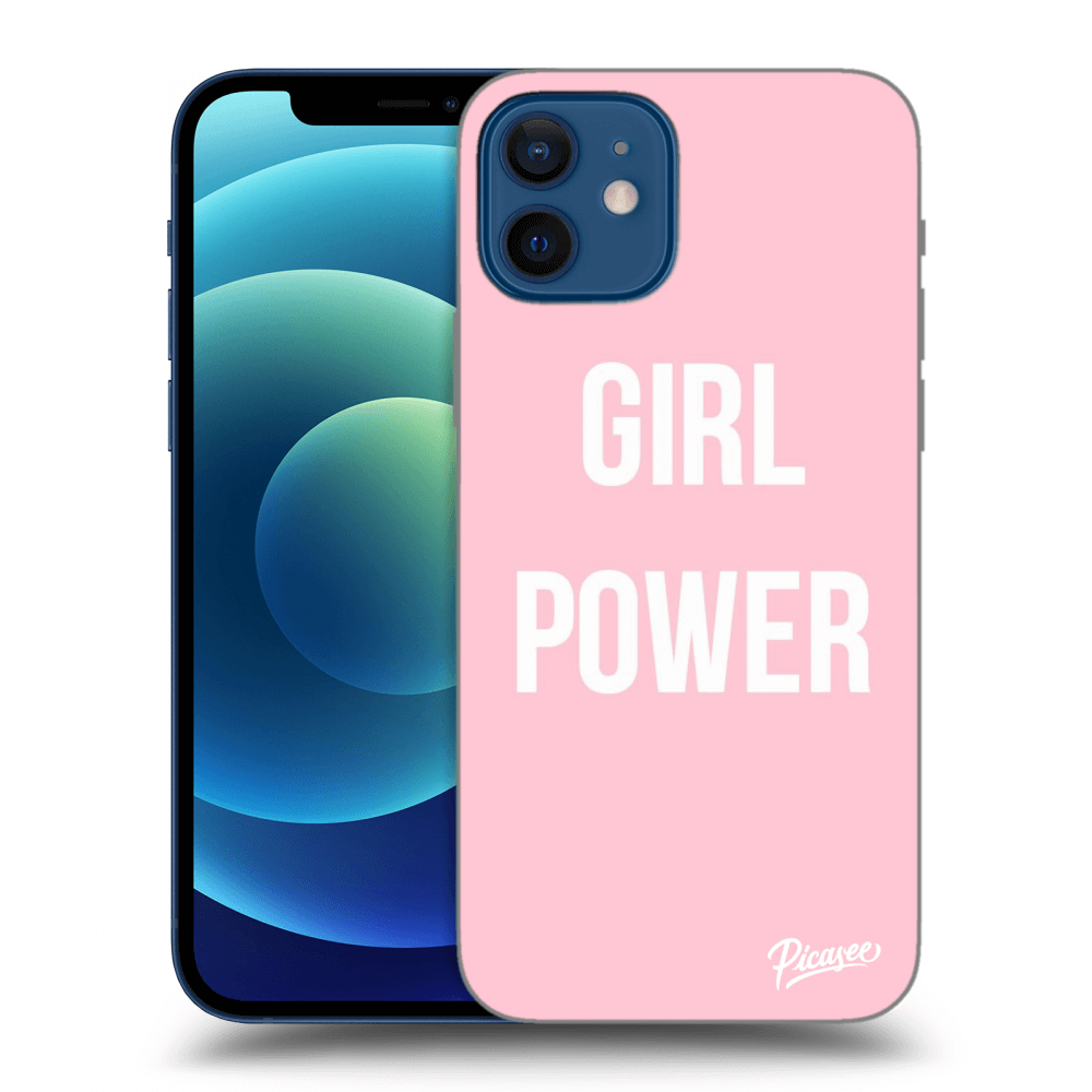 Picasee silikonowe czarne etui na Apple iPhone 12 - Girl power