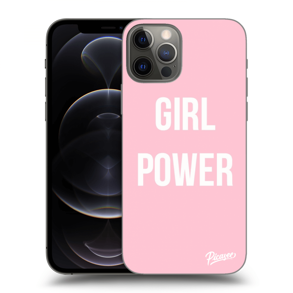 Picasee silikonowe czarne etui na Apple iPhone 12 Pro - Girl power