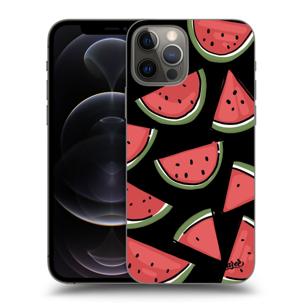 Picasee silikonowe czarne etui na Apple iPhone 12 Pro - Melone
