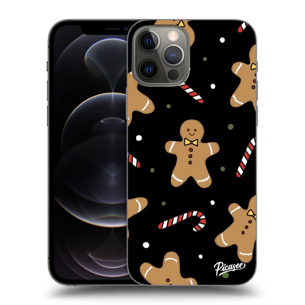 Picasee silikonowe czarne etui na Apple iPhone 12 Pro - Gingerbread