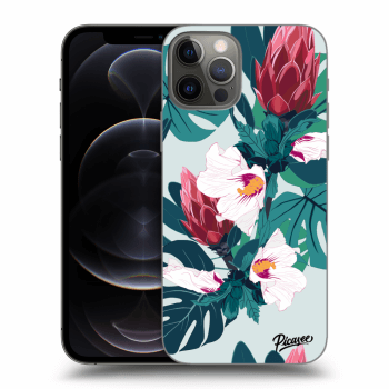 Picasee silikonowe czarne etui na Apple iPhone 12 Pro - Rhododendron
