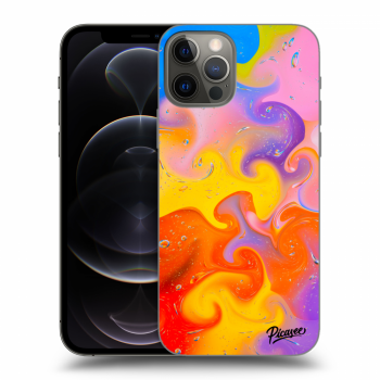 Picasee silikonowe czarne etui na Apple iPhone 12 Pro - Bubbles