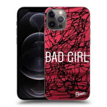 Picasee silikonowe czarne etui na Apple iPhone 12 Pro - Bad girl
