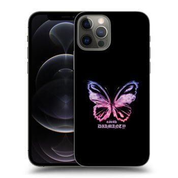 Picasee silikonowe czarne etui na Apple iPhone 12 Pro - Diamanty Purple