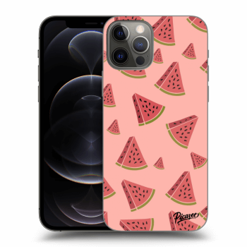 Picasee silikonowe czarne etui na Apple iPhone 12 Pro - Watermelon