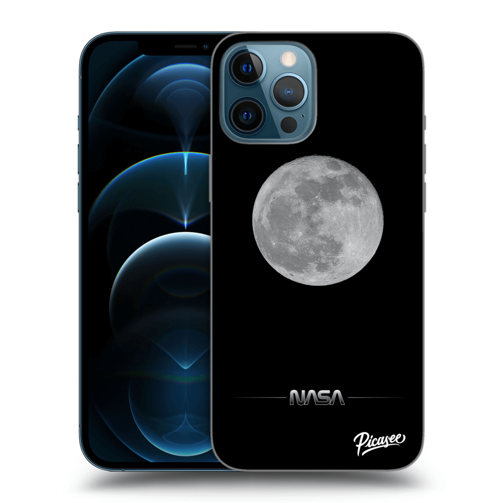 Picasee silikonowe czarne etui na Apple iPhone 12 Pro Max - Moon Minimal
