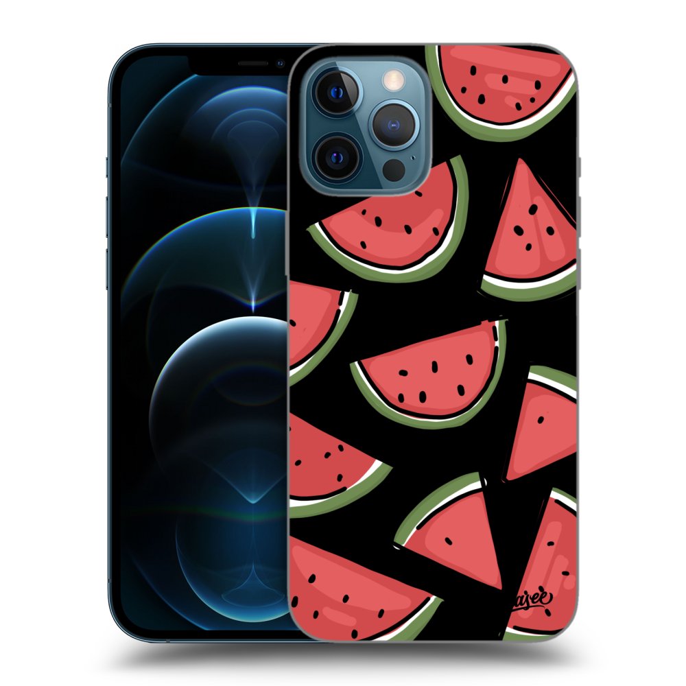 Picasee silikonowe czarne etui na Apple iPhone 12 Pro Max - Melone