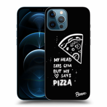 Picasee silikonowe czarne etui na Apple iPhone 12 Pro Max - Pizza