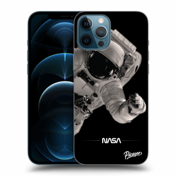 Picasee silikonowe czarne etui na Apple iPhone 12 Pro Max - Astronaut Big