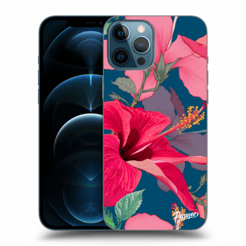 Picasee silikonowe czarne etui na Apple iPhone 12 Pro Max - Hibiscus