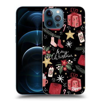 Picasee silikonowe czarne etui na Apple iPhone 12 Pro Max - Christmas