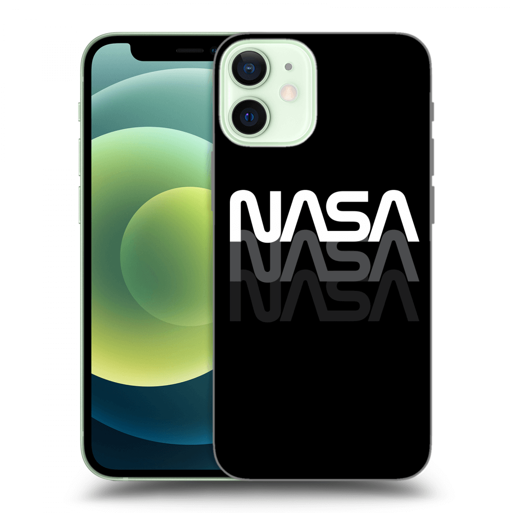 Picasee silikonowe czarne etui na Apple iPhone 12 mini - NASA Triple