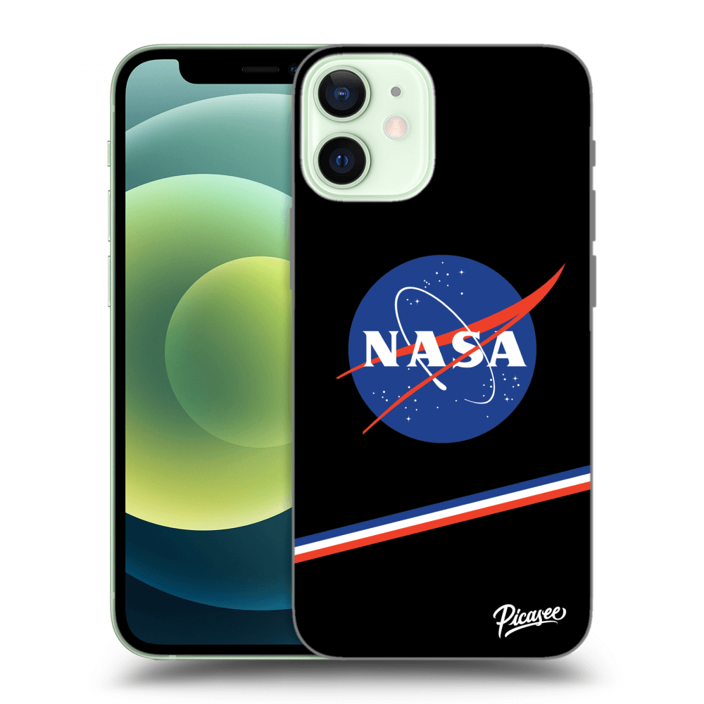 Picasee silikonowe czarne etui na Apple iPhone 12 mini - NASA Original