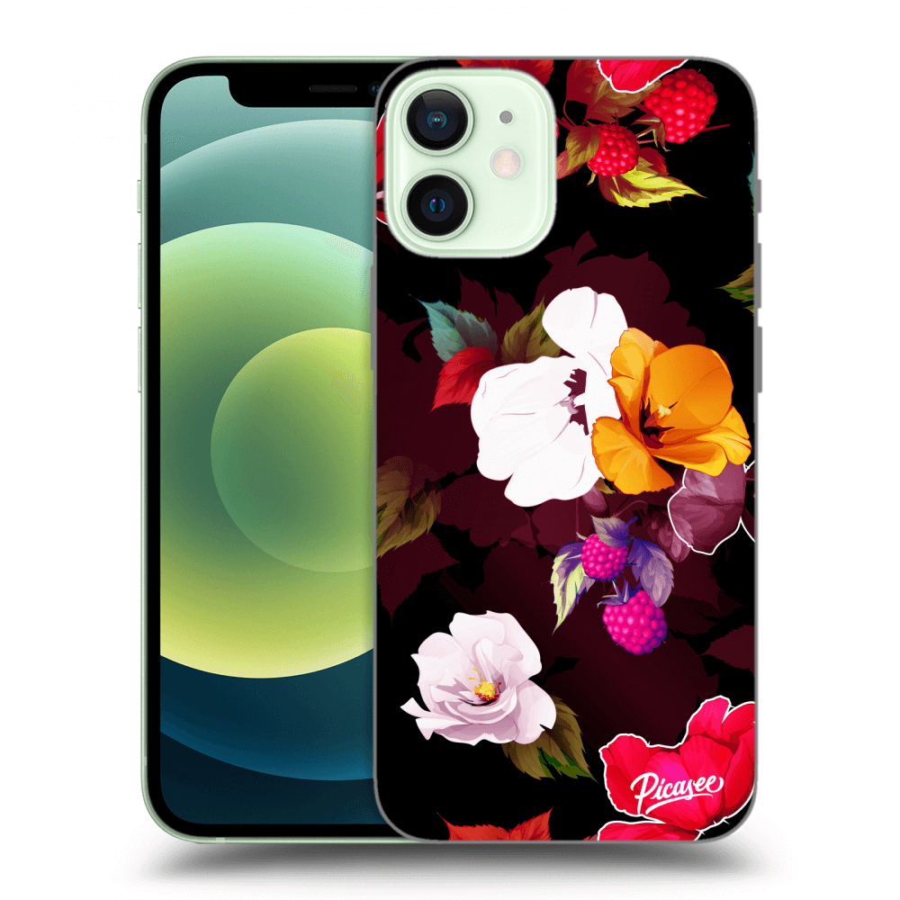 Picasee silikonowe przeźroczyste etui na Apple iPhone 12 mini - Flowers and Berries