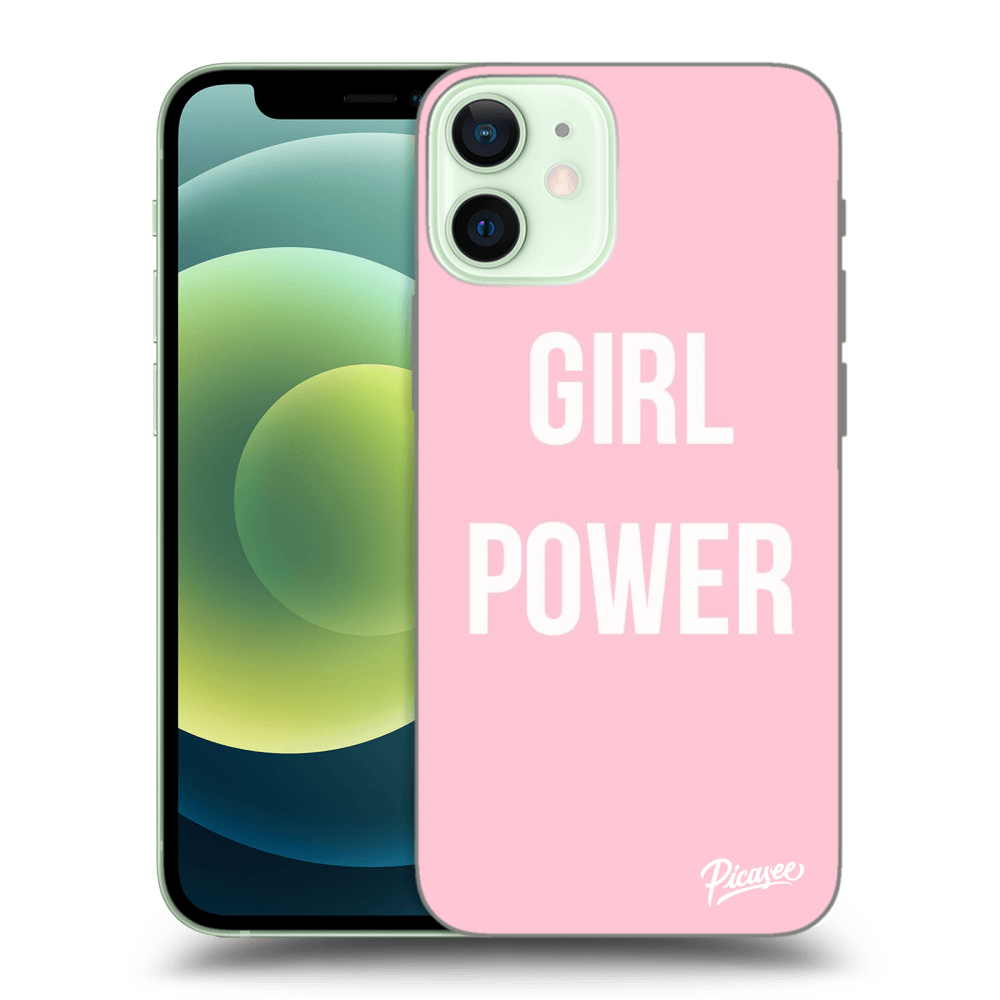 Picasee silikonowe czarne etui na Apple iPhone 12 mini - Girl power