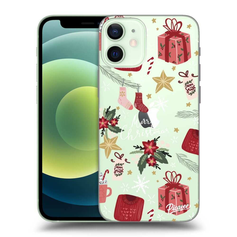 Picasee silikonowe przeźroczyste etui na Apple iPhone 12 mini - Christmas
