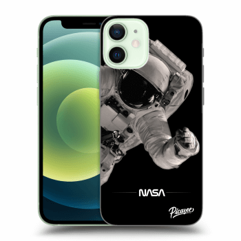 Picasee silikonowe czarne etui na Apple iPhone 12 mini - Astronaut Big