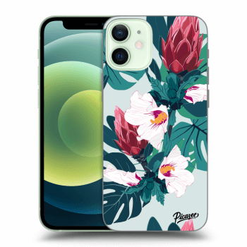 Picasee silikonowe czarne etui na Apple iPhone 12 mini - Rhododendron