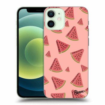 Picasee silikonowe czarne etui na Apple iPhone 12 mini - Watermelon