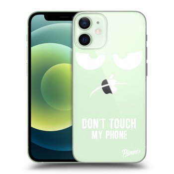 Picasee silikonowe przeźroczyste etui na Apple iPhone 12 mini - Don't Touch My Phone