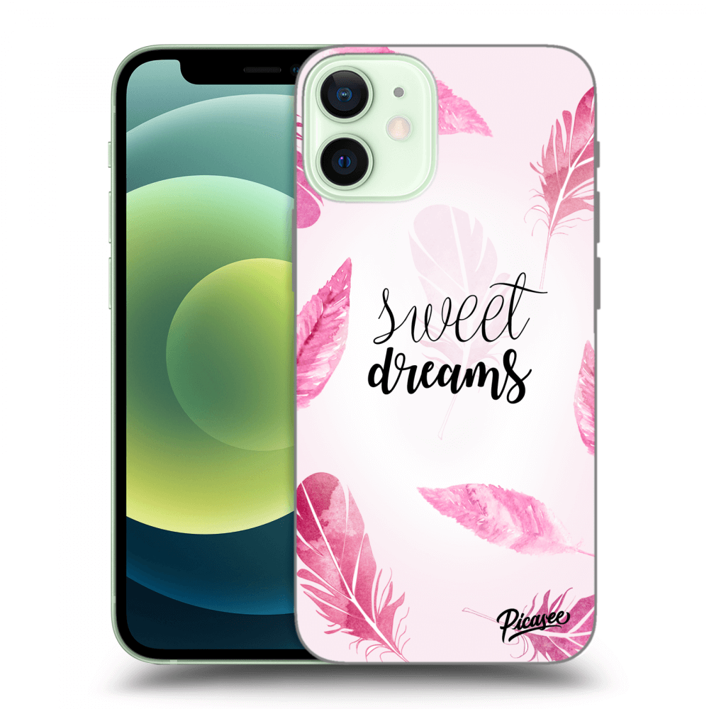 Picasee silikonowe czarne etui na Apple iPhone 12 mini - Sweet dreams