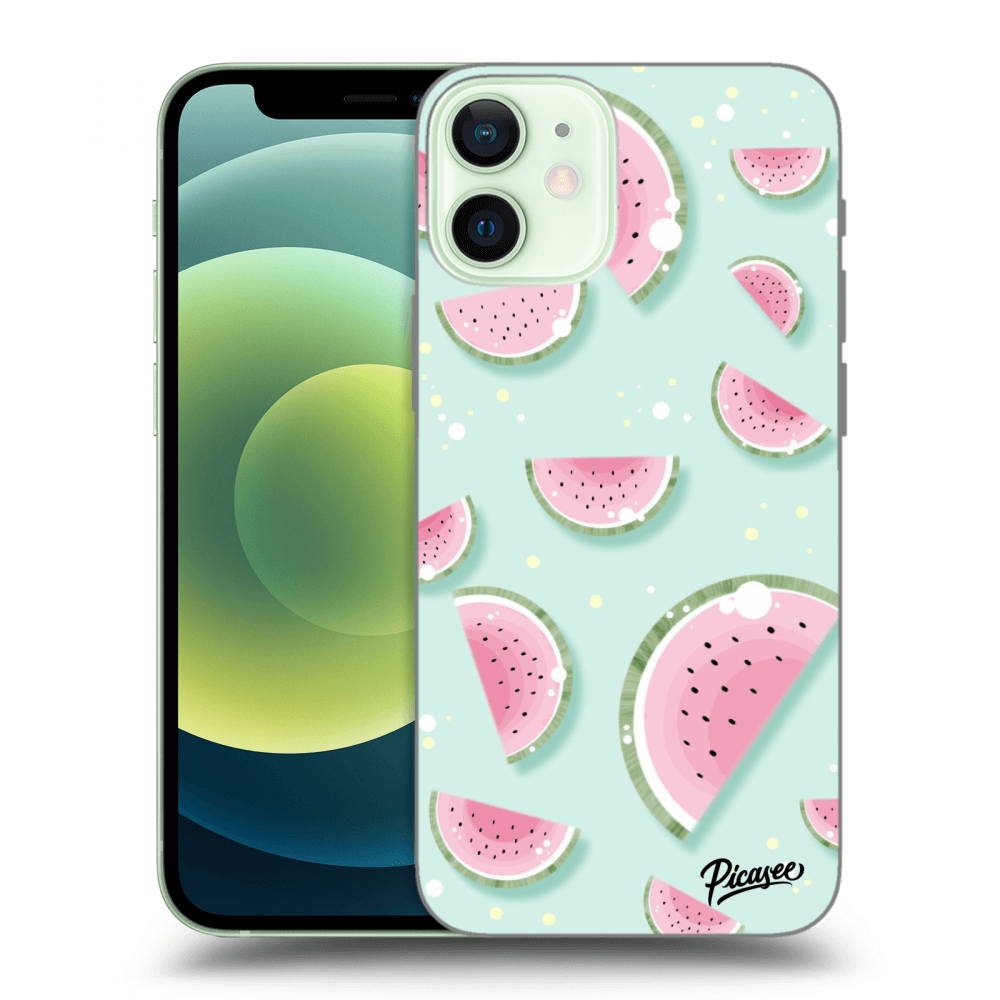 Picasee silikonowe przeźroczyste etui na Apple iPhone 12 mini - Watermelon 2