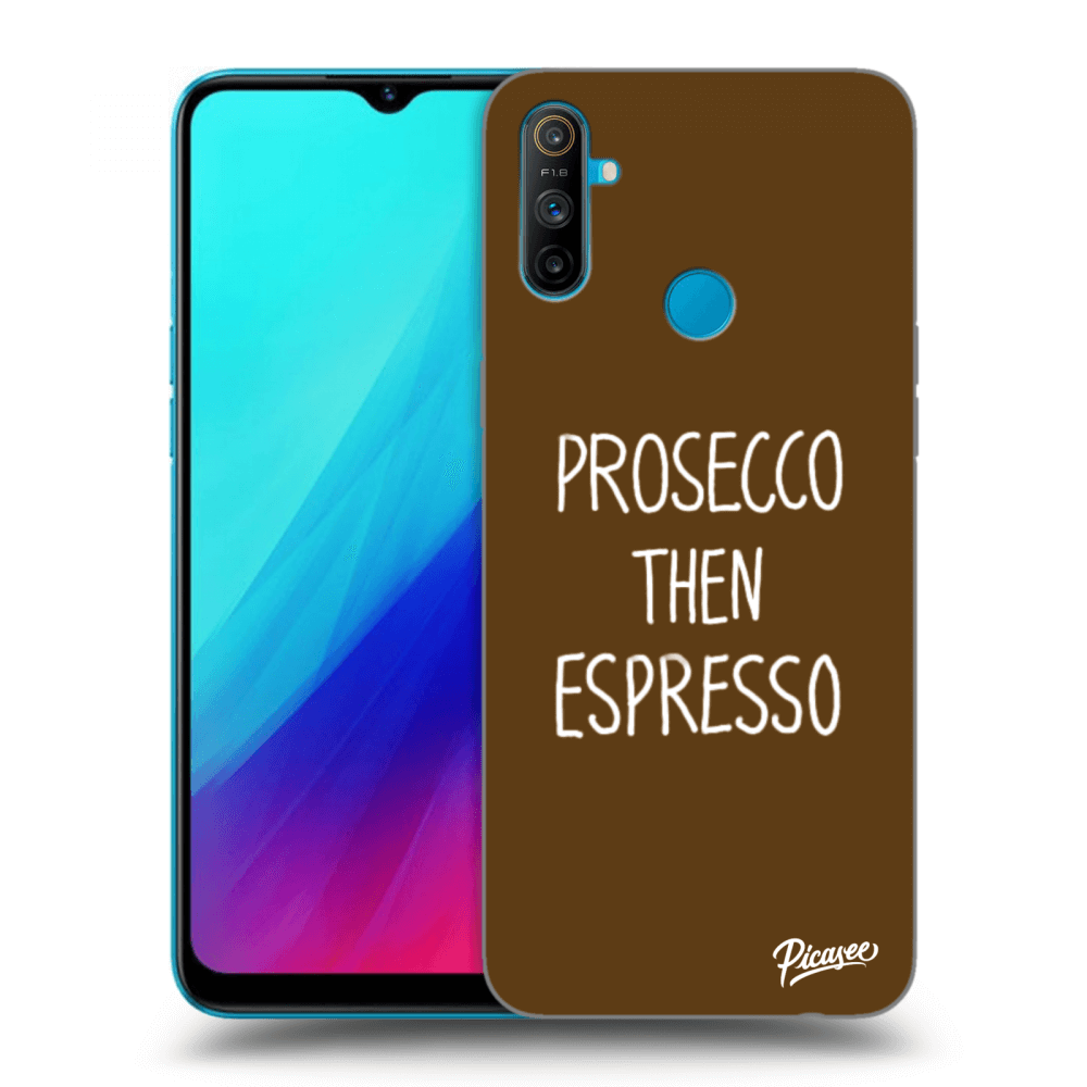 Picasee silikonowe czarne etui na Realme C3 - Prosecco then espresso
